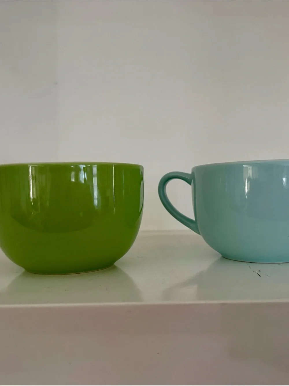 Starbucks Rate Vintage 2005 Green and Light Blue Latte Mug Set